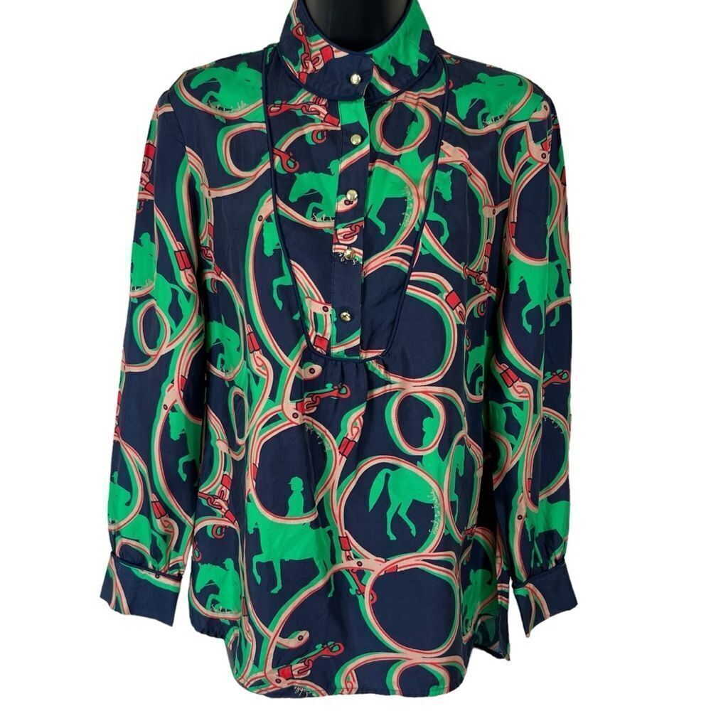 Sail to Sable silk equestrian blouse
